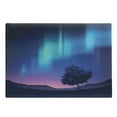 thumbnail image 1 of Fantasy Cutting Board, Aurora Borealis with a Tree in Arctic Region Rare Sky up View Print, Decorative Tempered Glass Cutting and Serving Board, Large Size, Blue Purple, by Ambesonne, 1 of 1