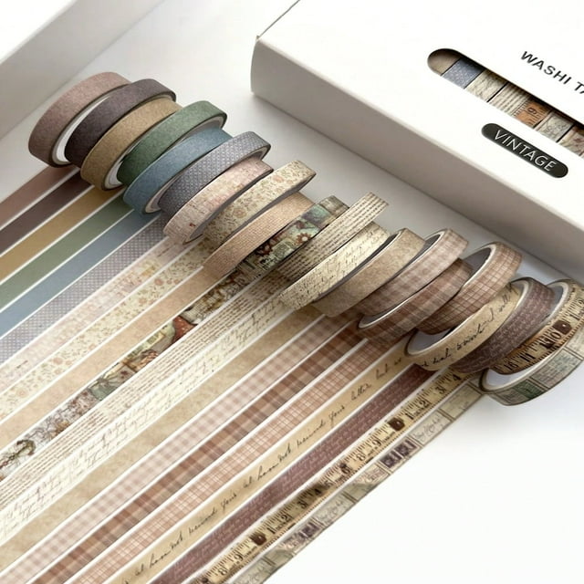 YOPTOP 20pcs/Set Vintage Paper Tape Washi Tape Set Student Stationery Exquisite Student Handbook Collage DlY Decorative Materials Creative Masking Tape Scrapbook Decorations Journal,Light Pink
