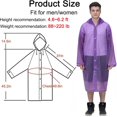 thumbnail image 3 of Rain Raincoats for Adults Women Men, Reusable 2 Pack Rain Jacket Coats with Hood for Family Disney Camping Hiking, 3 of 7