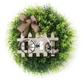 thumbnail image 1 of Guirnalda de plantas artificiales con hojas verdes y lazo para valla de bicicleta, 1 of 5