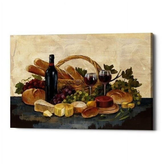 Epic Graffiti  "Tuscan Evening Wine" by Silvia Vassileva, Giclee Canvas Wall Art, 18"x26" 40" x 60"