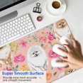 thumbnail image 4 of Long Mouse Pads for Desk,Pomeranian Dogs and Pioneer Flower Desk Mats on Top Of Desks, Desk Mouse Pad Extra Large with 3mm Non-Slip Base and Stitched Edge for Gaming,Office,Work,Home 35.4"x15.7", 4 of 6