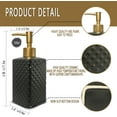 thumbnail image 6 of ABCISI Soap Dispenser, Retro Black Square Lotion Dispenser, Refillable Countertop Ceramic Hand Soap Dispenser, Dish Soap Dispenser for Kitchen 350ml(Relief Black Square Bottle), 6 of 12