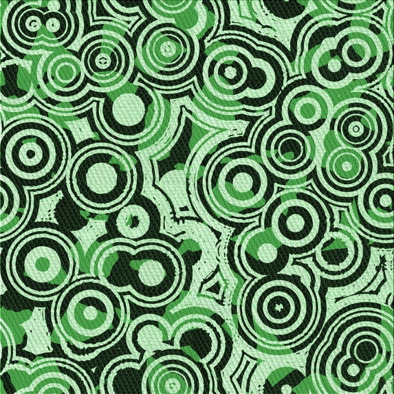 Ahgly Company Indoor Square Patterned Deep Emerald Green Area Rugs, 4' Square