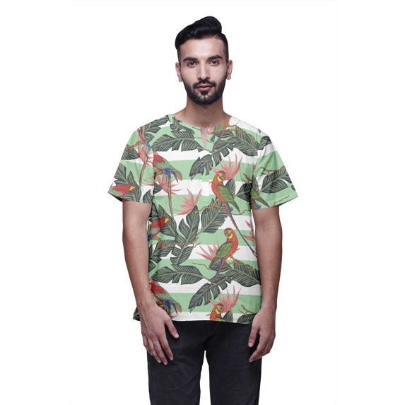 Atasi Short Kurta For Men Stylish Printed Cotton Cambric Summer Clothing