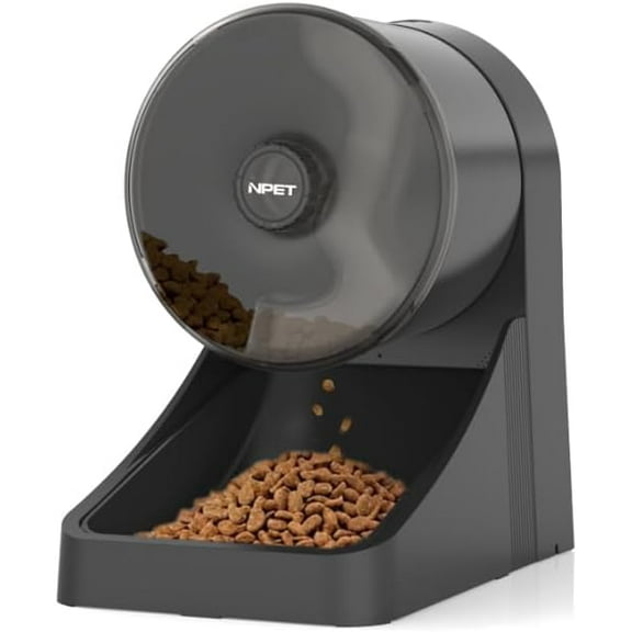 NPET Cat Feeder Automatic Wheel Shaped 3L Pet Feeder Programmable Food Dispenser For Cats, Puppy