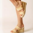 thumbnail image 5 of Cecelia New York Lady Zara Platform Sandals Women Slip On Open Toe Heel Wedge Sandal (Natural, 7), 5 of 5