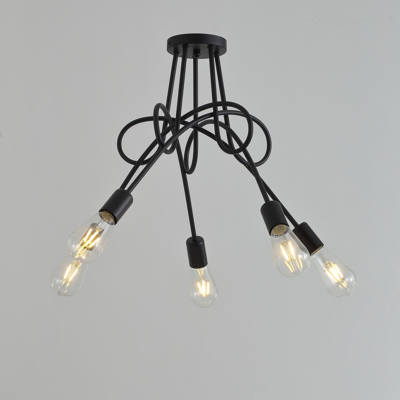 Aiwen 5 Lights Sputnik Semi Flush Mount Ceiling Lamp Hanging Chandelier Lights