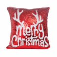 thumbnail image 1 of Rojo de lentejuelas copo de nieve Reno letra patrón sofá decoración del hogar fundas de almohada de coche funda de almohada suave funda de almohada 40x40cm kenally JR0775-02, 1 of 5