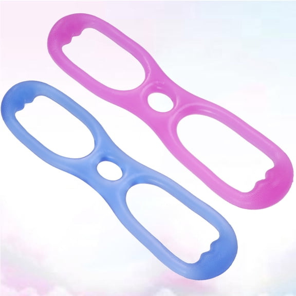 FOMIYES 2-Pack Fitness Pull Rope Resistance Bands for Muscle Training, Silicone Yoga Exerciser with Assorted Colors