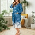 thumbnail image 5 of Yuyamidu Snowflake Long Bath Robe for Women Blue Zipper Front Bathrobes Christmas Mid-Length Night Robe Size 3XL Xmas Zip Nightgowns Ladies Pajama House Coat, 5 of 7