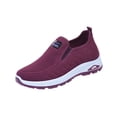 thumbnail image 2 of longantii Women's Orthopedic Slip On Walking Shoes Wide Width Breathable Knit Mesh Comfortable Lightweight Casual Sneakers for Ladies Outdoor Daily Wear Purple, 2 of 4