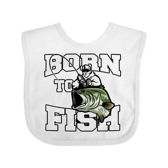 Inktastic Born to Fish Boys or Girls Baby Bib