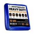 thumbnail image 2 of (2 pack) WHITEDUCK 12' x 20' Super Heavy Duty Poly Tarp Thick 16 Mil, Waterproof 100% UV Resistant Rip/Tear Proof Tarp w/Rustproof Grommets & Reinforced Edges (Blue), 2 of 12