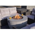 thumbnail image 6 of 7-Piece Patio Grey Wicker Conversation Sofa Set with Fire Pit Table, 6 of 6