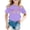Purple, variant on Arlun First Day of School Short Sleeved T-Shirt for Girls Fashionable Fifth Grade Back to School Outfits Casual Crewneck Soft Cozy Cute Colorful Letter Print Graphic Tees 90