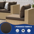 thumbnail image 2 of UDPATIO 5-Piece Wicker Modular Sectional Outdoor Conversation Sets with Glass Coffee Table, Yellow&Brown, 2 of 6