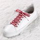 thumbnail image 2 of 2 Pares Cordones de lona planos Rojo blanco rojo 90cm/35.43, 2 of 6