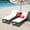 White, variant on Costway 2PC Patio Rattan Lounge Chair Chaise Recliner Back Adjustable Cushioned W/Wheels