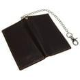 thumbnail image 6 of RFID Blocking Vintage Leather Slim Long Bifold Checkbook Biker Chain Wallet, 6 of 15