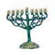 thumbnail image 1 of Menorah esmaltado pintado a mano, candelabros judíos adornados con joyas, candelabros con joyas, candelabro Verde SM SunniMix Candelabro menorá, 1 of 8