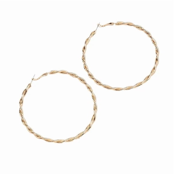 RubyLee Elegance Spiral Hoop Gold Fashion Earrings, Gold-Plated, includes Jewelry Pouch, 2 Count