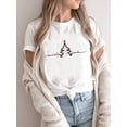 thumbnail image 2 of Camiseta con estampado de estrella de árbol para mujer, ropa de tendencia de los 90, Feliz Navidad, vacaciones, Año Nuevo, 2025, 2 of 4
