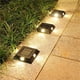 thumbnail image 1 of Paquete de 4 luces de pared solares, lámparas de jardín LED impermeables para exteriores, iluminación decorativa blanca cálida para el hogar, el patio, el patio: iluminación hacia arriba y hacia, 1 of 7