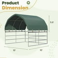 thumbnail image 4 of Mellcom 10'x10' Corral Shelter, Heavy Duty Round Style Canopy, Waterproof and UV Resistant Cover for Agricultural Storage,Green, 4 of 8