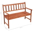 thumbnail image 2 of vidaXL Outdoor Patio Bench Wooden Garden Bench with Cushion Solid Wood Acacia, 2 of 9