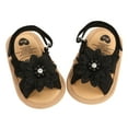 thumbnail image 4 of kamemir Baby Girl Summer Sandals,Cute Ruffle Flats Non-Slip Soft Sole Infant First Walkers Shoes Newborn Infant Shoes(Black,4), 4 of 4