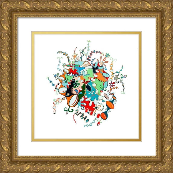 Mosser, Cynthia 15x15 Gold Ornate Wood Framed with Double Matting Museum Art Print Titled - Golden Doodle No. 2