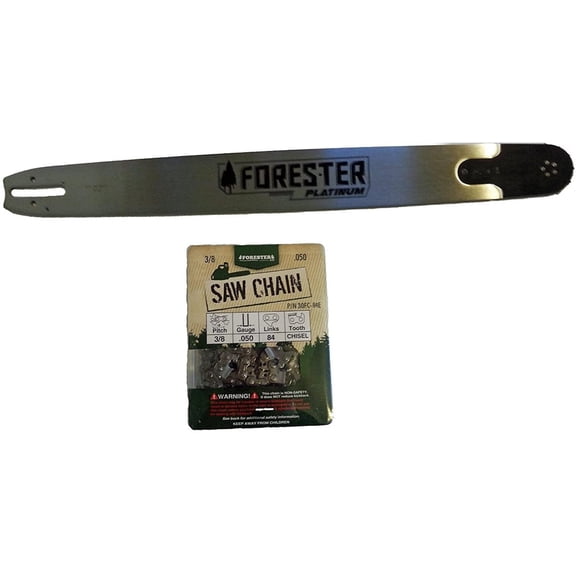 Forester Platinum 24" Bar for Large Stihl Chainsaws 3/8 Pitch .050 Gauge Mount 84DL Including 3/8 x 84 DL .050 Gauge Full Chisel Square Tooth Chain 2 Piece Bundle