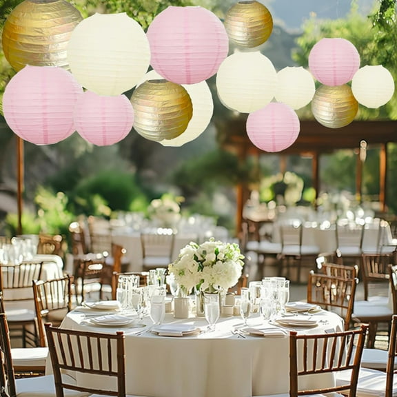 Lunxisen 45 Pcs Paper Lanterns Multicolor Hanging Ball Lanterns for Birthday Wedding Bridal Baby Shower Home Office Classroom Outdoor Indoor Party Decoration