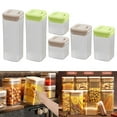 thumbnail image 4 of Matoen Food Storage Containers Kitchen Press Type Sealed Tank Plastic Dry Food Storage Box, Green S, 4 of 6