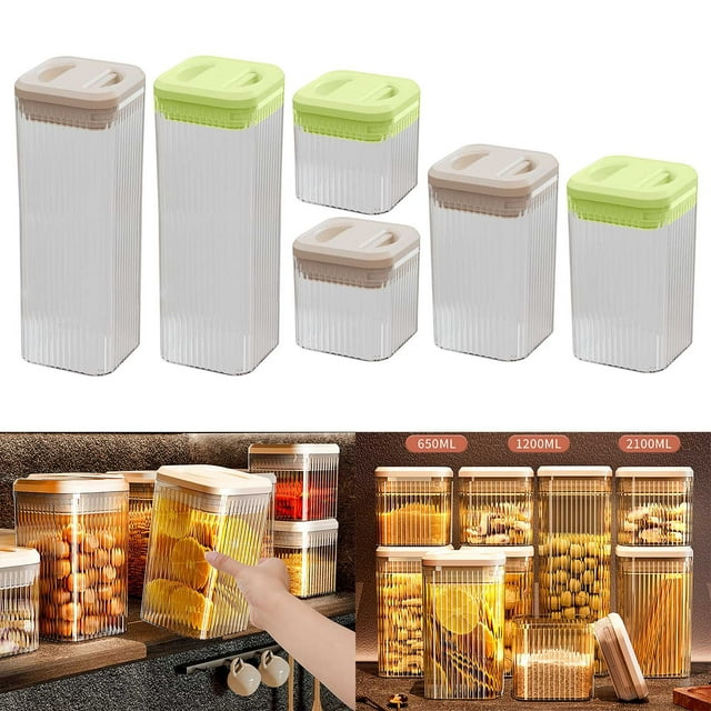 Tanque de Almacenamiento Tipo Prensa, Mecanismo de Sellado Hermético, Conservación de La Frescura de Los Alimentos, Esquinas Curvas Fáciles de Verter, Apto para Lavavajillas, Refrigerador y
