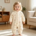 thumbnail image 2 of CAUYDY Preemie Girls Clothes Baby Sleepers 0-3M 6-9M 12-18M Newborn Long Sleeve Bodysuit Fall Winter Infant Girl Pajamas Toddler Jumpsuit Sizes 3-6 Months,Orange, 2 of 8