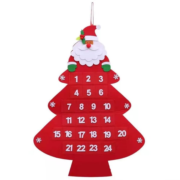 Bolsa de regalo para calendario de Adviento, conjunto de 24 unids/set, calendario de adviento de Navidad, muñeco de Papá Noel, regalo de Navidad para niños