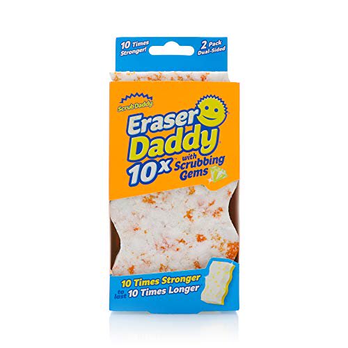 Scrub Daddy Eraser Eraser Daddy Durable Eraser Dual Sided Scrubber Temperature Controlled Water Activated Purpose Walls Baseboards Kitchen 2ct Walmart Com