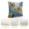 thumbnail image 4 of Fenyluxe Blue and Yellow Floral Pillow Covers ,White Vintage Daisy Flower and Butterfly Spring Throw Pillow Covers Home Sweet Home Pillowcase for Home Couch Decorative Pillow Covers 18x18in, 4 of 5