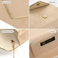 thumbnail image 2 of Evening Bag Clutch Purses for Women Ladies, Evening Wedding Party Velvet Suede Pleated Handbag with Chain, Beige, 2 of 7