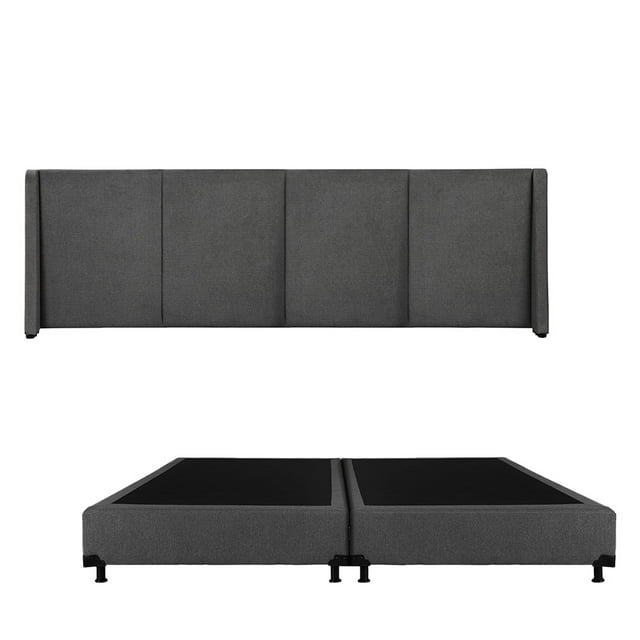 Box Base Cama King Size + Cabecera Milan Gris