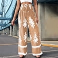 thumbnail image 2 of DHFJKG Boho Pants Women High Waisted Wide Leg Casual Drawstring Ethnic Style Printed Flowy Palazzo Summer Beach Vacation Clothes Soft Trousers, 2 of 7