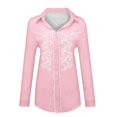 thumbnail image 3 of Cowgirl Cowboy Shirts Women Western Floral Print Button Down Tops Long Sleeve Snap Outfits Spring Fall Pink S, 3 of 5