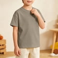 thumbnail image 4 of LIIPEE Boys T Shirts Casual Summer Solid Color Crew Neck Short Sleeve Tshirt Kids Comfortable Everyday Tee Tops Fashion Breathable T-Shirts,7-8 Years, 4 of 5