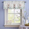 thumbnail image 5 of Valance for Windows,Easter Rabbit White Floral Valances Curtain Rod Pocket Valance for Kitchen Bedroom Living Room Bathroom,Green Eucalyptus Leaf Gray Plaid Short Curtains Window Treatment 54x18in, 5 of 9