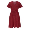 thumbnail image 6 of MSJUHEG Sundress Floral Dress Red Dresses for Women Casual Dresses for Women Summer Dresses for Women 2024 Polyester Spandex Wine M, 6 of 7