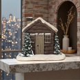thumbnail image 4 of Log Cabin Incense Burner Christmas Resin Snowy House Miniature Ornaments Rustic Chimney Fragrance Burner Gift, 4 of 5