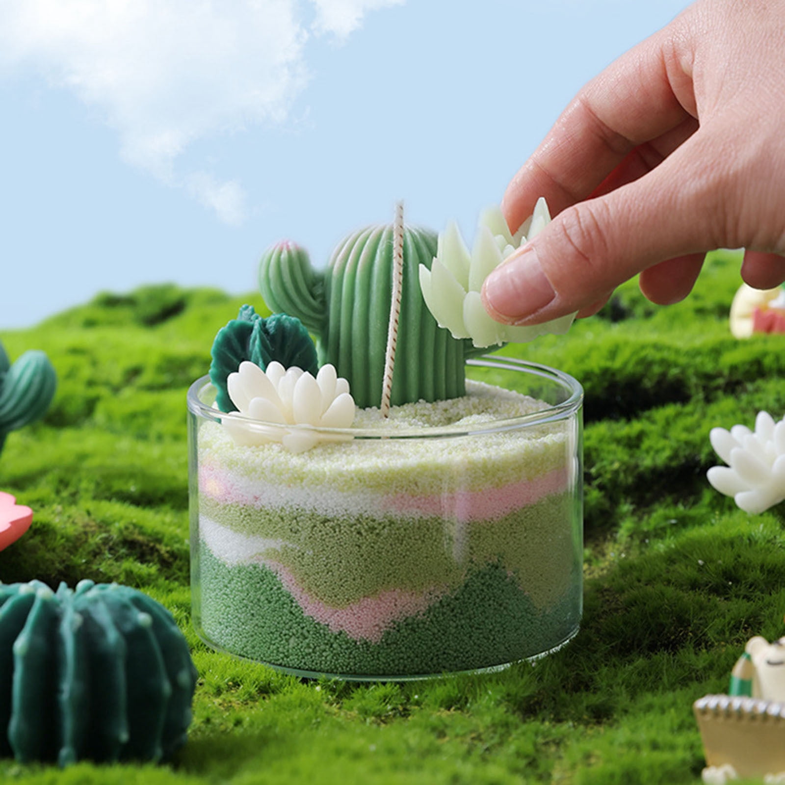 SPOORYYO DIY Sand Painting Candle, Aromatherapy Wax, Plant Based Material, Long Lasting Burning, Reusable Candle Making Kit