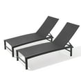 thumbnail image 4 of Pellebant Aluminum Adjustable Chaise Lounge Chairs - Set of 2, Dark Grey, 4 of 6